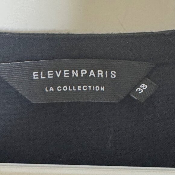 ElevenParis Black Mini Dress EU 38 US 8 Baboon Gold Graphic Streetwear Edgy - Picture 3 of 6